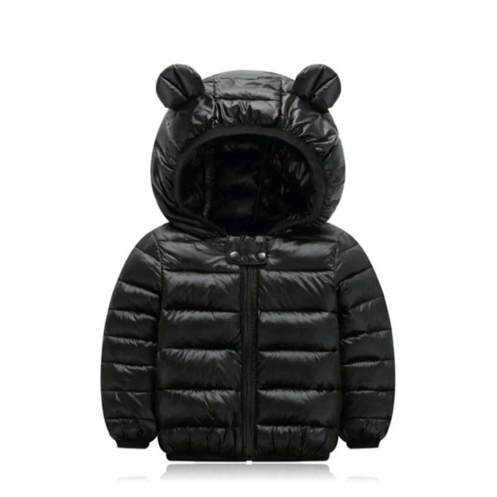 Girls black lightweight bubble jacket